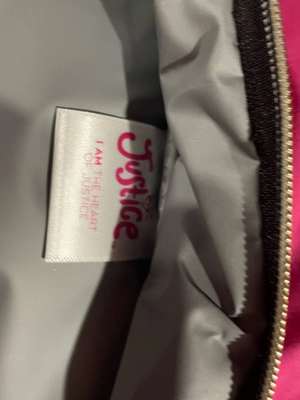 Justice Black Cosmetic Bag with Gold, Leopard and Pink Logo